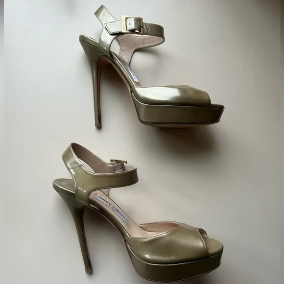 Jimmy Choo Champagne Open-toe Platform Sandal Pumps - Picture 4 of 9